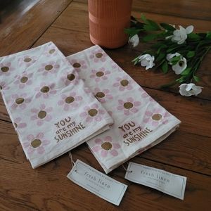 "You Are My Sunshine" Cotton/Linen Blend Kitchen Towels - Set of 2 NWT